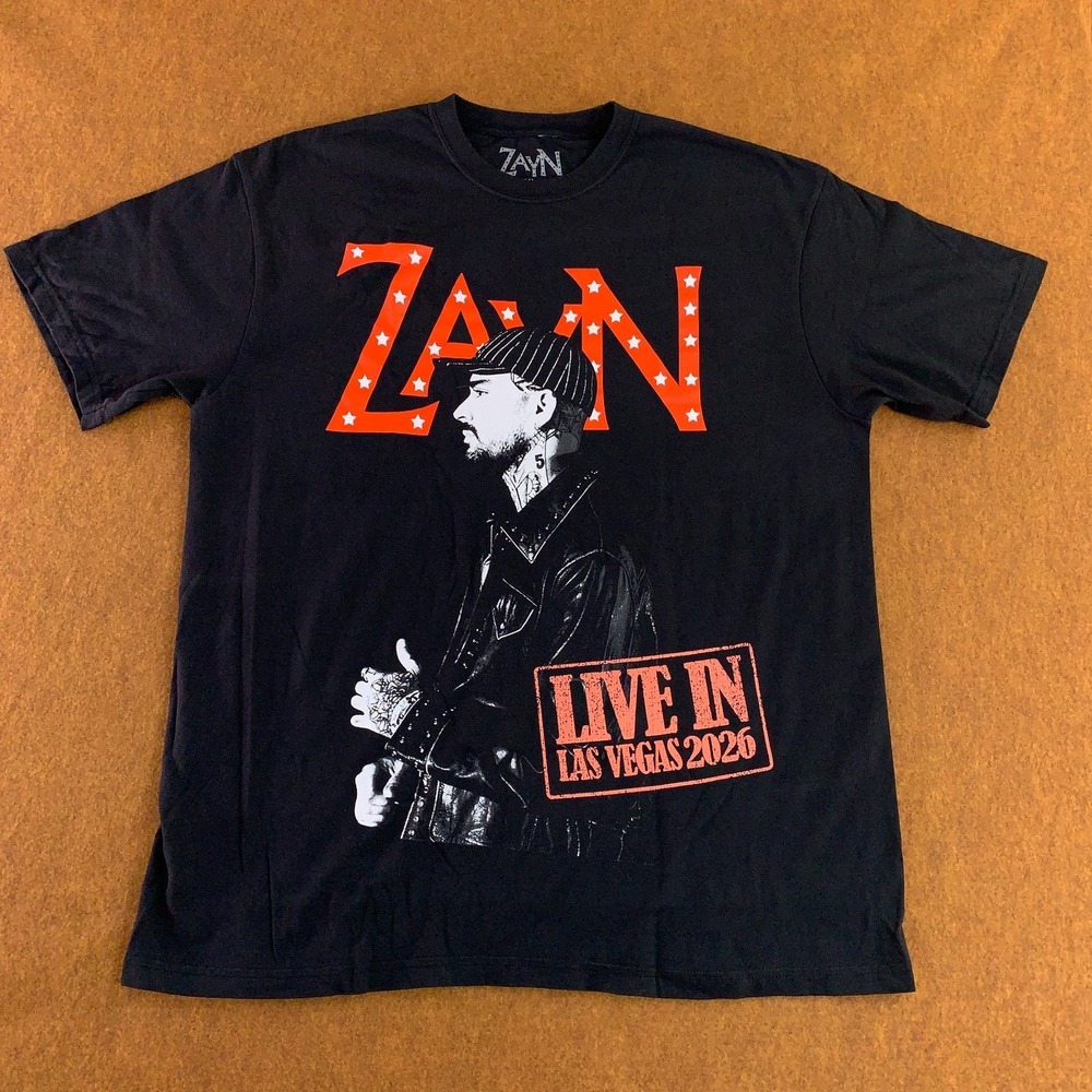 Zayn Malik Adult Size XL Black Red Live In Las Vegas 2026 Graphic T-Shirt